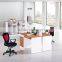 White and black staff working desk office workstation design with hang-in cabinet for USA