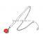 Elegant sterling silver dolphin small garnet beads necklaces