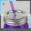 Bulk Buying Colored Mason Jar Lids Straw Wholesale Market Glass Drinking Jar Without Handle