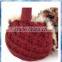 red knit fashion earmuff warm with leopard print plush lining