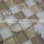 Sea Shell Mix Crackled Yellow and White Crystal Glass Mosaic Tile