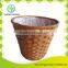 Handmade bamboo plant basket with plastic bag