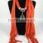 2014 lady's long trendy jewelry scarf