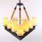 metal hanging pendant light stairs pendant light with alabaster shade in E27*9 light home decor/Gallary/coffee bar/shopping mall