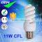 2700-6500K E14 E27 B22 T2 T3 Tube 11W Full Spiral Energy Saving Lamps