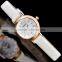 Fashion Lady Flower Dial Genuine Leather White Yellow Brown Pointer 30m Waterproof Lady Wrist Watch