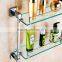 1202 bathroom accessory new A square Double glass shelf hotel use modern kitchen