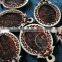 18*13mm setting size vintage style natual log wood bezel carving flower oval pendant setting DIY findings supplies 1421081