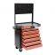 HomCom Black and Orange Heavy Duty Rolling Tool Chest Cabinet w/ 7 Drawers