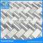 Herringbone white carrara white wall tile marble mosaic