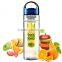 fruit infuser water bottle,plastic sport drinking bottle water bottle,plastic fruit juice bottles with blue cap