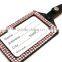High Quality Promotion Gift PU Leather Badge Holder with Crystal Gem Decoration