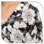Black Floral Printed Kimono Style Long Sleeve Chiffon Blouse