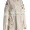 beige color Concealed zip Button closured front women short plus size coat with lace