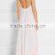 Holiday Sexy Cotton-Crepon Maxi Dress Backless Long Beach Dresses With Colorful Pink Embroidery Tasseled Ties 2016 HSD5840