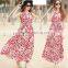 2017 brand New Summer Women Sleeveless Floral Print maxi Long Dresses beach dress