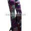 MGOO 2017 Custom Print Velvet Floral Print Bottom Leggings High Waist Flare leg Opening Fashion Pants