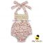 0-2 Years Summer Cotton Flower Printed Halter Fringe Infant Newborn Baby Girl Floral Bubble Romper Clothes
