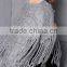 2017 ladies stylish custom made tassels hem pullover sweater poncho with best quality