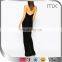 Club fishtail maxi dres full length party dress female sexy night dress sexy spandex club dress with metal necklace