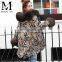 2017 Fashionable High Quality Winter Long Style Genuine Rabbit Fur Lined and Fox Fur Collar Hood Parka Coat