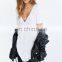 China Wholesale Short Sleeve V Neck Longline Blank Women Custom T Shirt