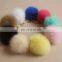 Factory wholesale bushy and soft fox fur pompon pom pom ball key chain