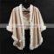 2016 New Style Wool Cashmere Rabbit Fur Shawl Plain Color Women Winter Warm Scarf