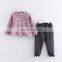 High quality children baby girl clothes clothing sets long sleeve shirts and long pants boutique JQBD197