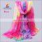 Flower Printed Silk Shawl Sale Luxury Summer For Ladies Pashmina Scarves