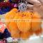 Factory price custom animal plush fur fox keychain