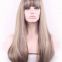 Silky Straight Chocolate Full Lace Human Hair Wigs 100% Human Hair 14 Inch Bright Color