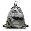Custom nylon waterproof camouflage sports drawstring backpack bag