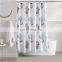 Butterfly floral polyester shower curtain nake with hooks