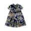 Short sleeve Chiffon Ruffle Collar Floral printing flower dress Girls  Summer Dresses