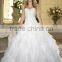 New Arrival Ball Gown Ruffled Organza Lace Bodice  Wedding Dress