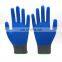 Blue Nitrile Coated Assembly Line Working Gloves With 15Gauge Nylon Spandex Liner For Sharp Metal Engineering Cargo Handling