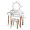 Vanity Set with Touch Screen Dimming Mirror, 3 Color Lighting Modes, Dressing Table with 4 Sliding Drawers