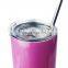 Sublimation Tumbler Blanks Straight 15oz 20oz 30oz Stainless Steel Double Wall Sublimation Glitter Tumbler with Straw