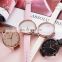 SHENGKE Marble Face Feminine Watchs White Leather Strap Wristwatch Rosegold Alloy Case Quartz Handwacths K0039L