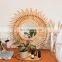 Handmade Spiral Sun Flower Boho Round Rattan Mirror Home Decoration Decor Bedroom Cheap WHolesale made in Vietnam