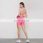 2 Pieces Gym Fitness Sets Womens Custom Logo High Biker Shorts And Backless Sports Bras Suits