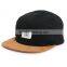 High quality label patch sude bill hat custom leather & metal buckle wholesale 5 panel hats