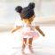 Stuffed Brwown Ballet Doll with black Hair Done in a Bun/ Pink Ballet Clothes Rag Doll