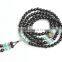 Tibetan Meditation 108 Mala Beads Bracelet Necklace Obsidian Turquoise - Prayer Yoga Mantras