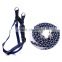 Woven reflective harness traction rope dog harness and cord leash set for large dog using