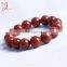 Gemstone bracelet red jasper round beads bracelet jewelry