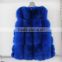 blue fox fur coats /women fashionable blue fox fur vest