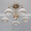 Fashion design milk withe glass ceiling lamp with french gold edge
