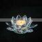 Colorful crystal lotus flower candle hodler glass candlestick for decoration